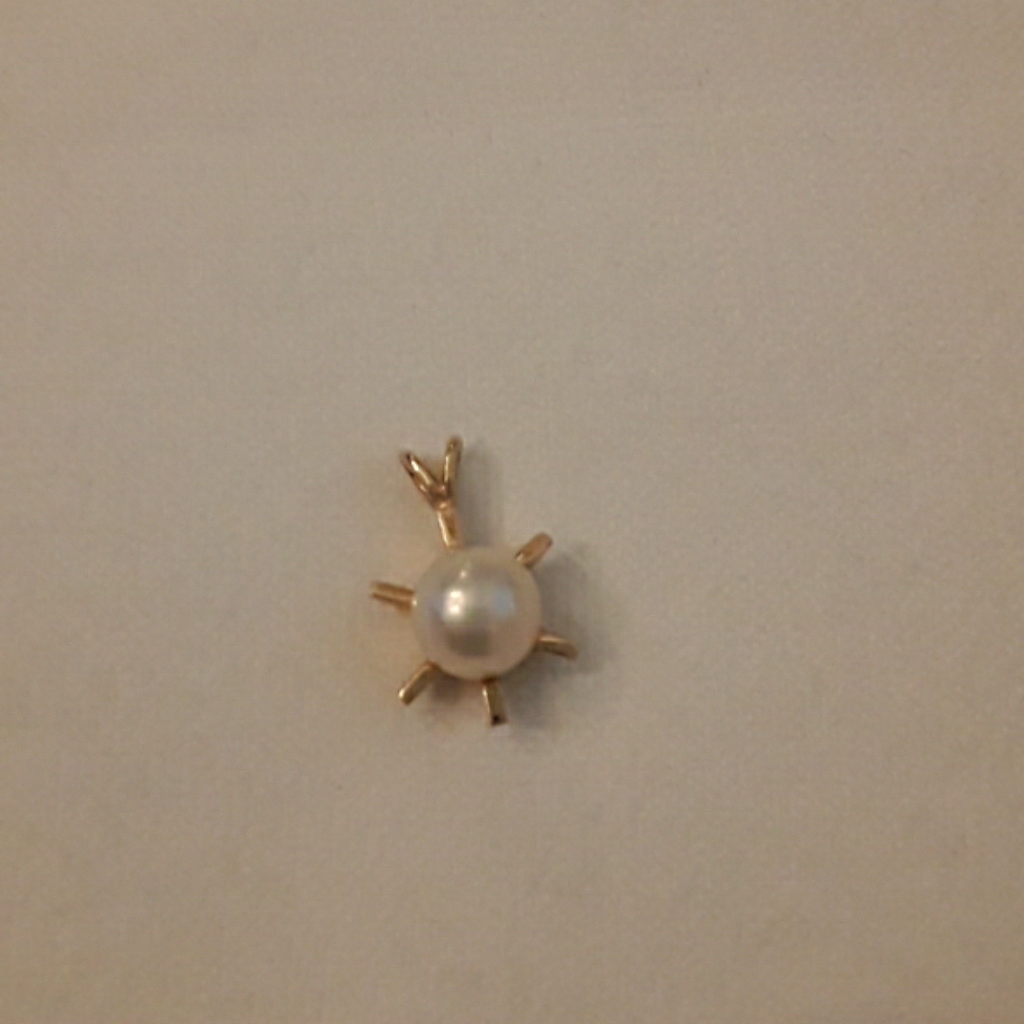 14k Solid Pearl Pendant